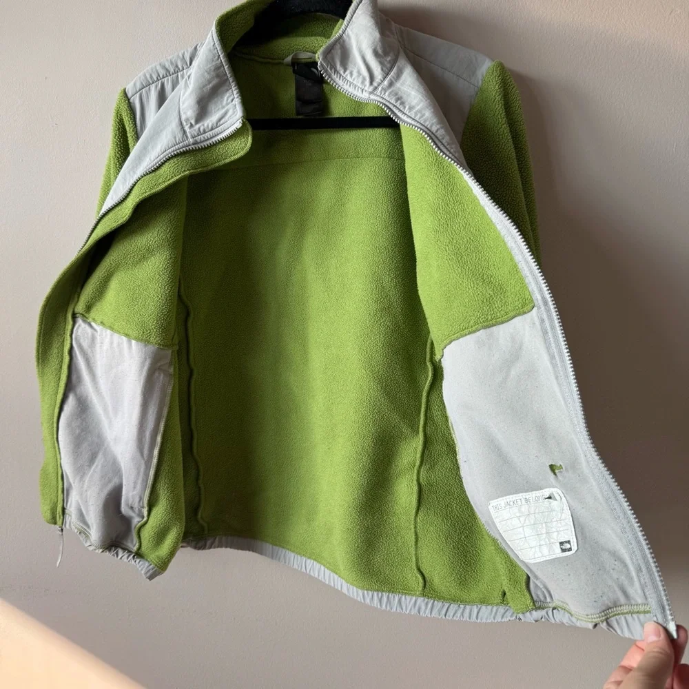 The North Face Kids Green and Gray Denali Full Zip Fleece Jacket Youth XL‎ 18